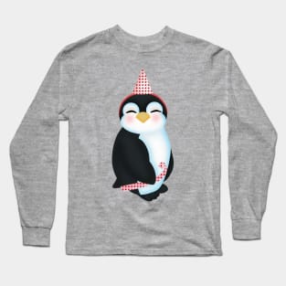 Cute penguin smile sweetly Long Sleeve T-Shirt